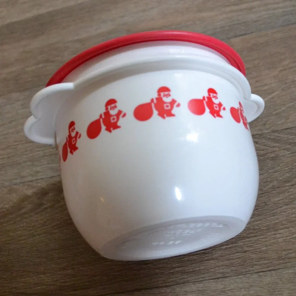 Vintage Tupperware Santa Christmas Bowl Two Piece Set